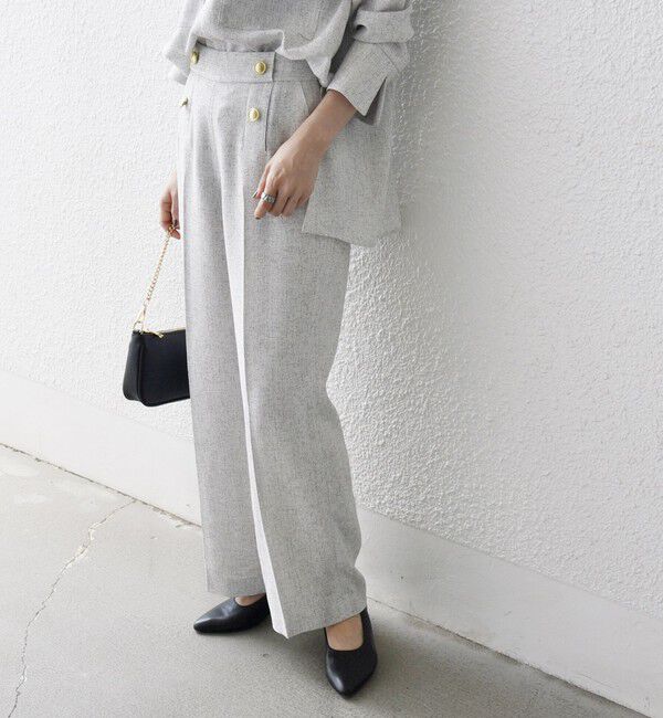 SHIPS any「SHIPS any:〈洗濯機可能〉ツイード ライク マリン パンツ［NAVY BLUE］」|スラックス|