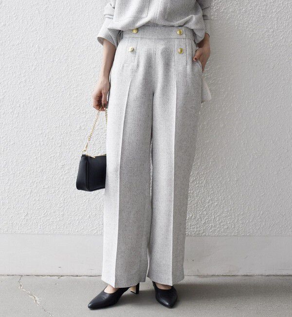 SHIPS any「SHIPS any:〈洗濯機可能〉ツイード ライク マリン パンツ［NAVY BLUE］」|スラックス|