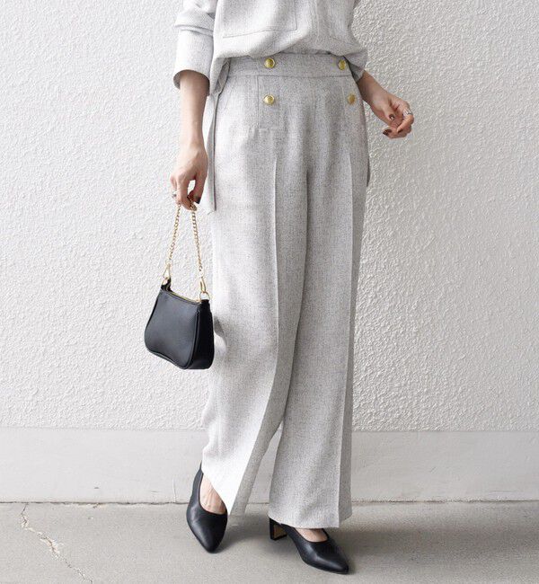 SHIPS any「SHIPS any:〈洗濯機可能〉ツイード ライク マリン パンツ［NAVY BLUE］」|スラックス|