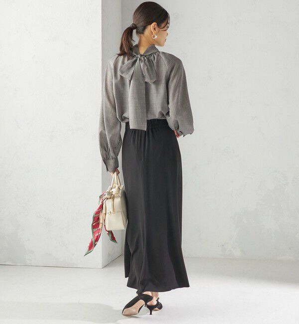 SHIPS for women「〈手洗い可能〉ウール混 シアー ボイル リボン ブラウス」|シャツ・ブラウス|