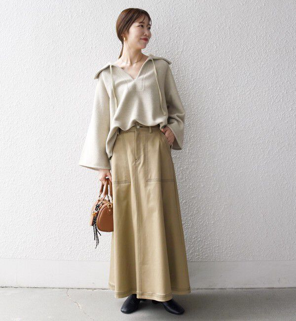 SHIPS any「SHIPS any:〈手洗い可能〉サカリバ スキッパー ビッグカラー プルオーバー」|Tシャツ・カットソー|