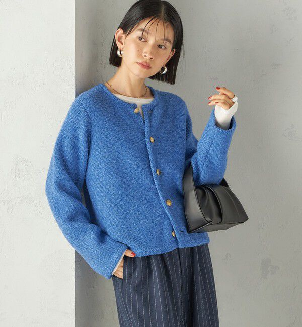 SHIPS for women「〈手洗い可能〉ミックス ヤーン ニット ジャケット」|カーディガン|