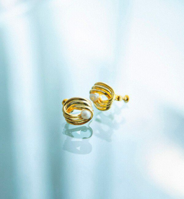 quaranciel「quaranciel: ツイスト イミテーション パール イヤリング」|イヤリング|