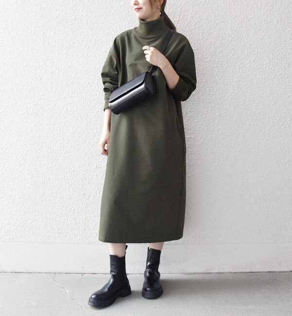 SHIPS any「SHIPS any:〈洗濯機可能〉裏起毛 リブ ハイネック ワンピース」|ワンピース|