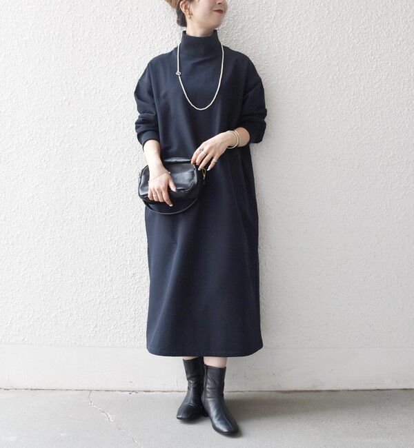 SHIPS any「SHIPS any:〈洗濯機可能〉裏起毛 リブ ハイネック ワンピース」|ワンピース|