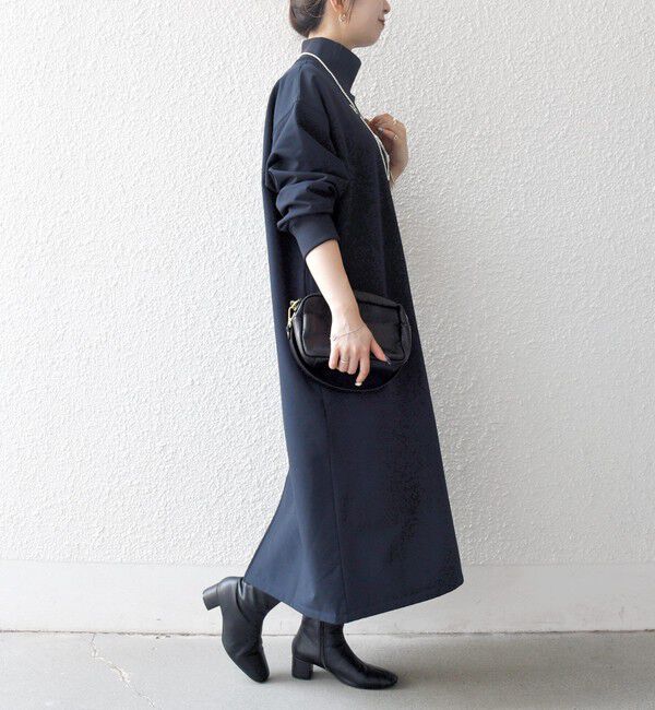 SHIPS any「SHIPS any:〈洗濯機可能〉裏起毛 リブ ハイネック ワンピース」|ワンピース|