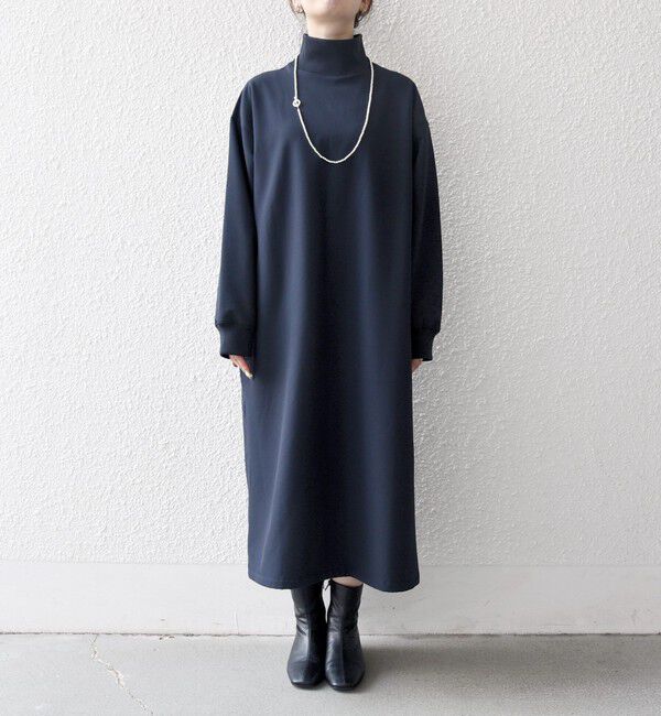 SHIPS any「SHIPS any:〈洗濯機可能〉裏起毛 リブ ハイネック ワンピース」|ワンピース|