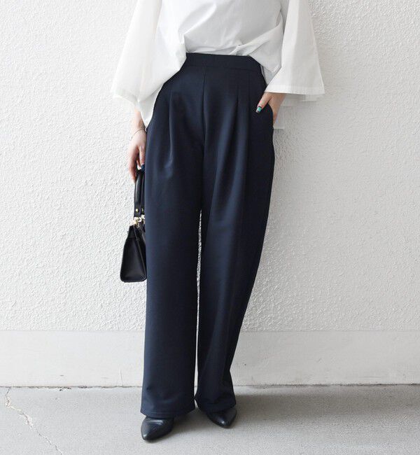 SHIPS any「SHIPS any:〈洗濯機可能〉裏起毛 イージー タック パンツ」|その他|ネイビー