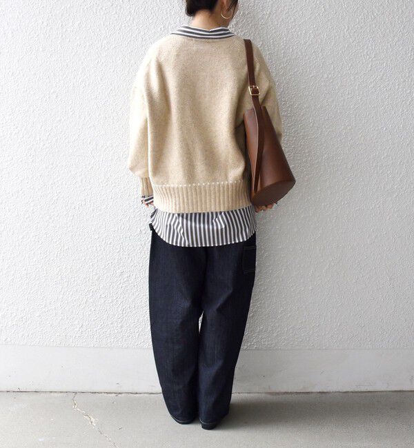 SHIPS any「SHIPS any:〈手洗い可能〉ステッチ デザイン ルーズ ニット カーディガン」|カーディガン|