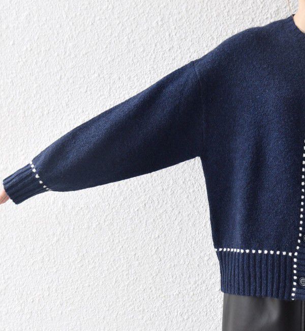 SHIPS any「SHIPS any:〈手洗い可能〉ステッチ デザイン ルーズ ニット カーディガン」|カーディガン|