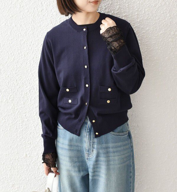 SHIPS Colors 「SHIPS Colors:〈接触冷感・手洗い可能〉14ゲージ クルーネック カーディガン◇」|カーディガン|