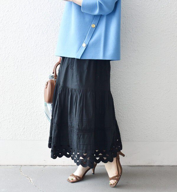 SHIPS any「《一部追加予約》SHIPS any:〈洗濯機可能〉キャンブリック レース ギャザー ボリューム スカート」|スカート|