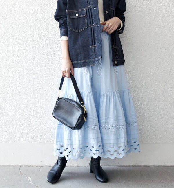 SHIPS any「《一部追加予約》SHIPS any:〈洗濯機可能〉キャンブリック レース ギャザー ボリューム スカート」|スカート|