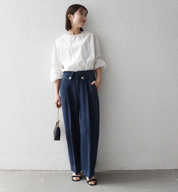 SHIPS any「SHIPS any:〈洗濯機可能〉カルゼ ターンバック ハイウエスト テーパード パンツ」|その他|