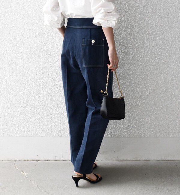 SHIPS any「SHIPS any:〈洗濯機可能〉カルゼ ターンバック ハイウエスト テーパード パンツ」|その他|