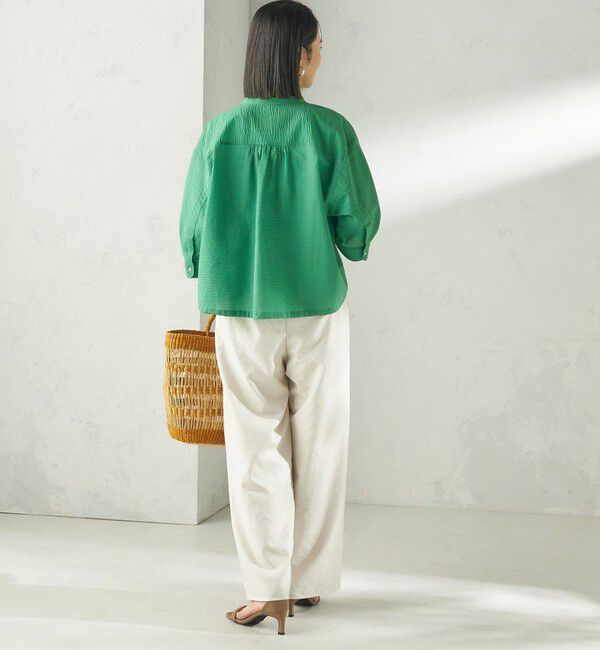 SHIPS for women「〈手洗い可能〉サッカー 裾 ドロスト メタル ボタン シャツ」|シャツ・ブラウス|