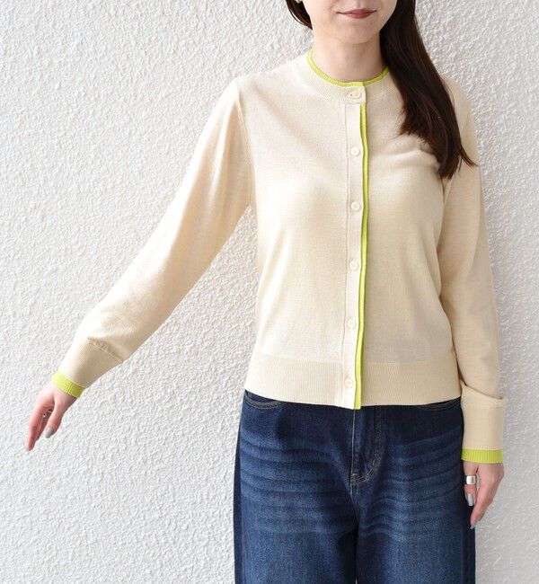 SHIPS Colors 「《予約》SHIPS Colors:〈手洗い可能〉配色 ニット クルーネック カーディガン◆」|カーディガン|
