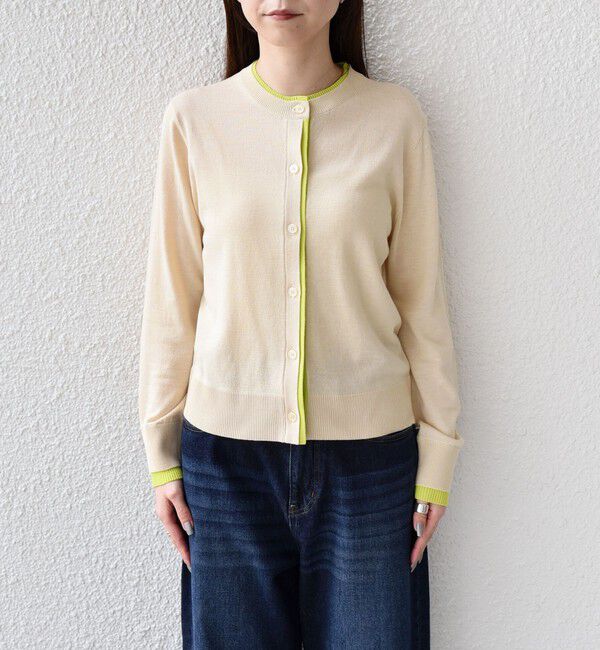 SHIPS Colors 「《予約》SHIPS Colors:〈手洗い可能〉配色 ニット クルーネック カーディガン◆」|カーディガン|