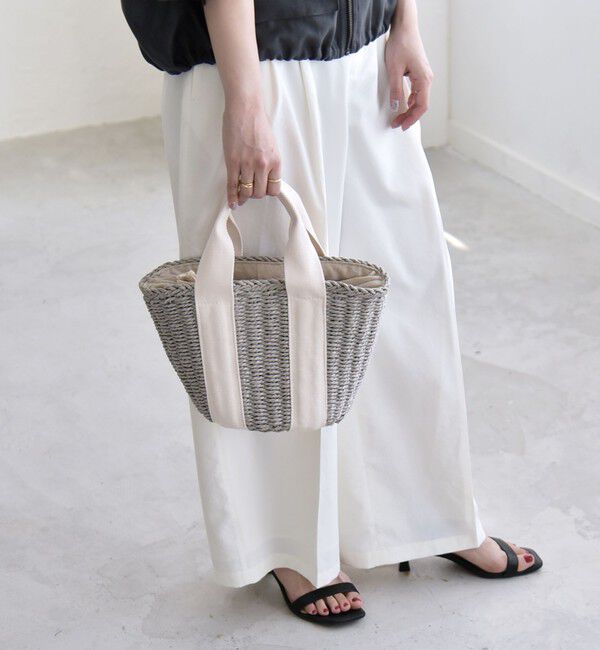 quaranciel「quaranciel: バイカラー テープハンドル ペーパー トート バッグ」|トートバッグ|