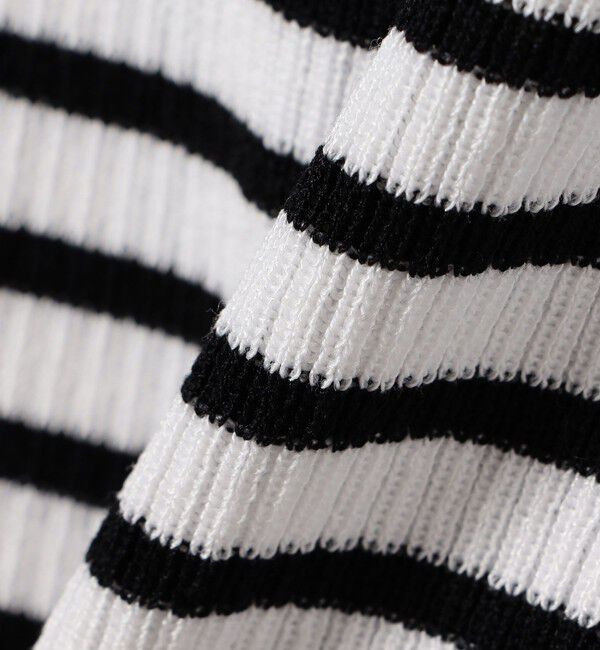 quaranciel「《予約》quaranciel:〈洗濯機可能〉オフショルダー ハーフスリーブ リブ ニット」|ニット・セーター|