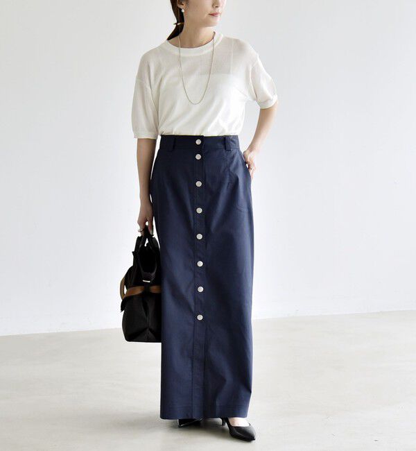 quaranciel「《予約》quaranciel:〈洗濯機可能〉フロントボタン Iライン タイト スカート」|スカート|