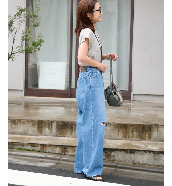 OUTDOOR PRODUCTS Usual Things「≪予約≫ULTデニムハイライズルーズスラッシュ5PKT」|デニム|