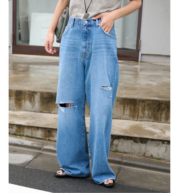 OUTDOOR PRODUCTS Usual Things「≪予約≫ULTデニムハイライズルーズスラッシュ5PKT」|デニム|