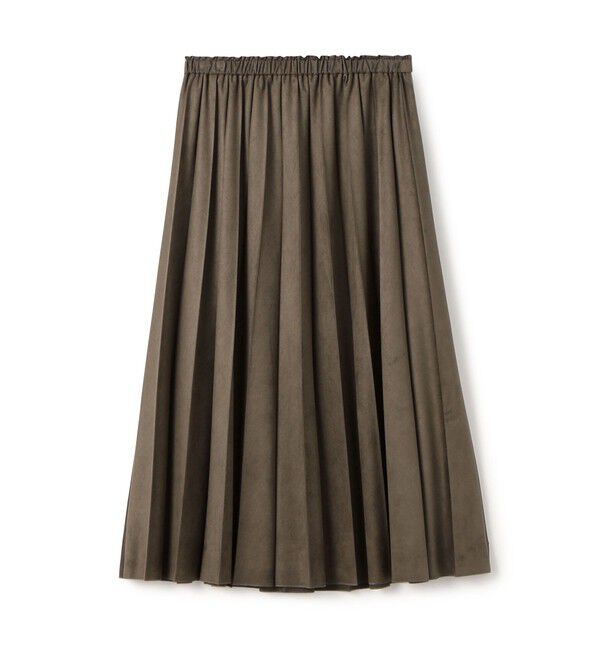 Ballsey「ライトスエード プリーツミディスカート」|スカート|49 ダークブラウン