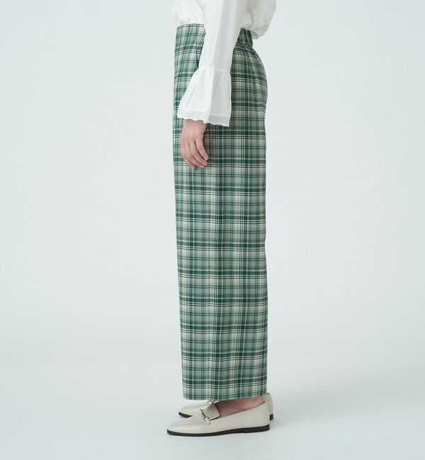 MACPHEE「ナチュラルストレッチチェック ワイドクロップドパンツ」|その他|