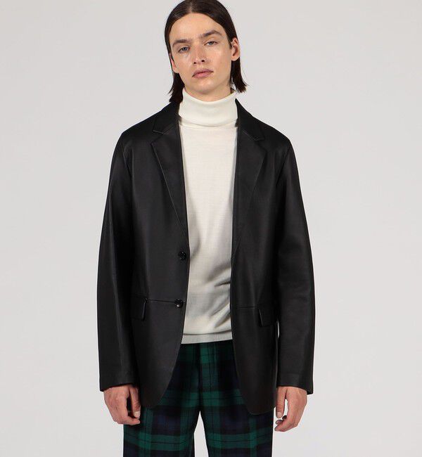 TOMORROWLAND MENS「ラムレザー シングルブレステッド2Bジャケット」|テーラードジャケット|