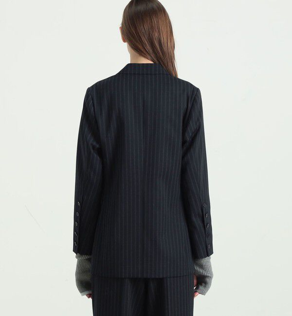 BACCA「ストライプギャバ ダブルテーラードジャケット」|テーラードジャケット|