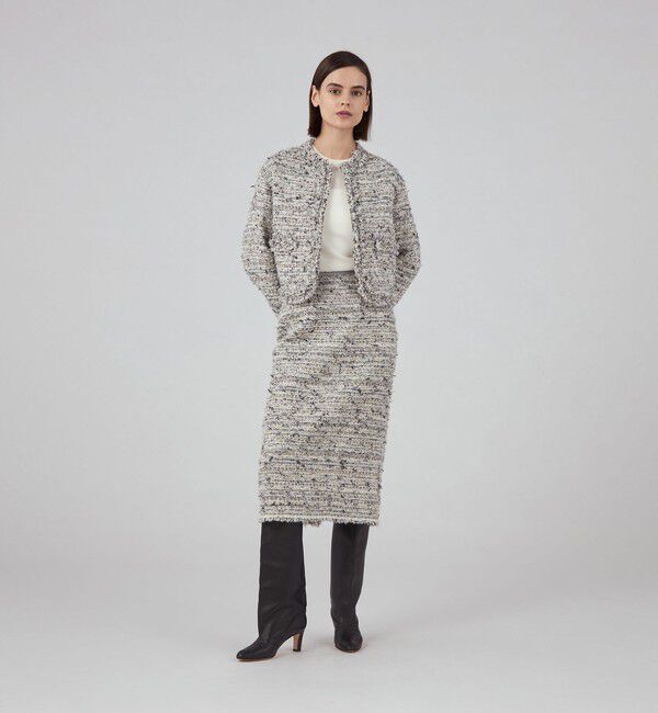 TOMORROWLAND collection「グレブリアンファンシーツイード タイトストレートスカート」|タイト|