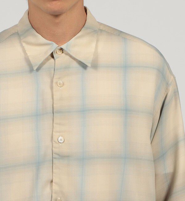 TOMORROWLAND MENS「ウールポリエステル シャーリングレギュラーカラーシャツ」|シャツ・ブラウス|