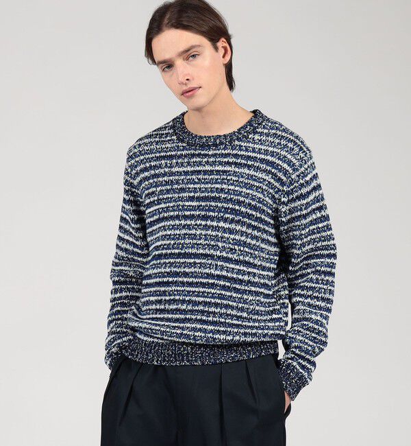 TOMORROWLAND MENS「TOMORROWLAND tricot コットン マルチカラー クルーネックニット」|ニット・セーター|