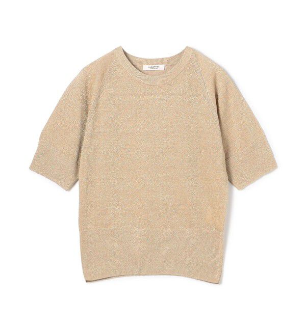 MACPHEE「プレーンリネン ハーフスリーブプルオーバー」|ニット・セーター|91 ゴールド