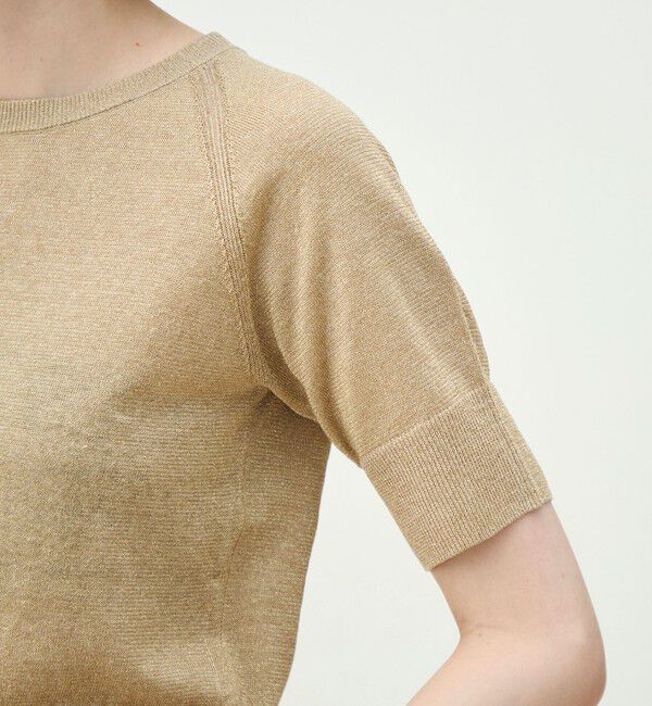 MACPHEE「プレーンリネン ハーフスリーブプルオーバー」|ニット・セーター|