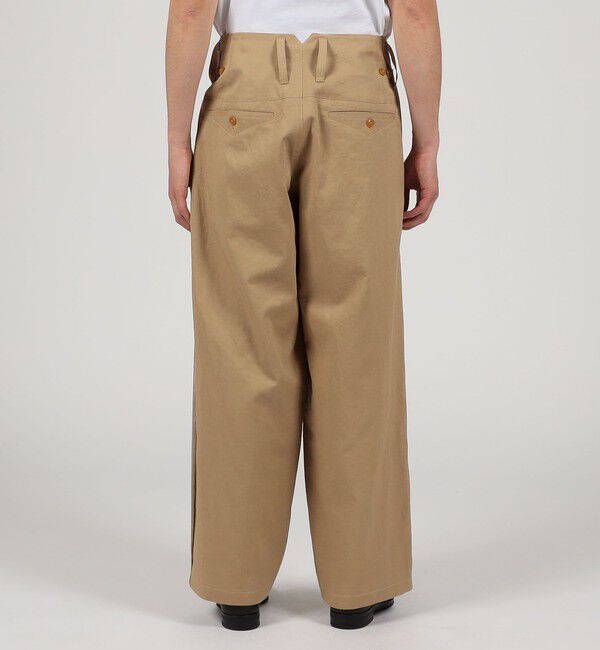 TOMORROWLAND MENS「リネンコットン 2プリーツ ワイドパンツ」|チノ|