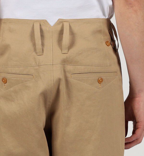 TOMORROWLAND MENS「リネンコットン 2プリーツ ワイドパンツ」|チノ|