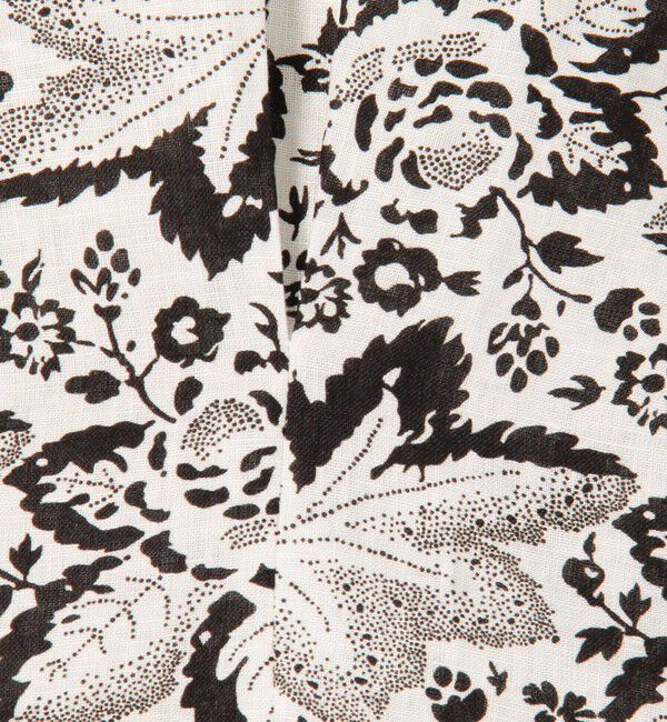 SOULEIADO「リネンプリント キーネックタックブラウス」|シャツ・ブラウス|