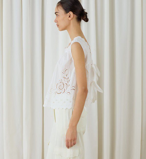 DES PRES「カットワークエンブロイダリー スリーブレスブラウス」|シャツ・ブラウス|