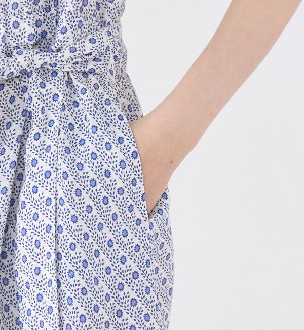 SOULEIADO「リネンプリント エプロンワンピース」|ワンピース|