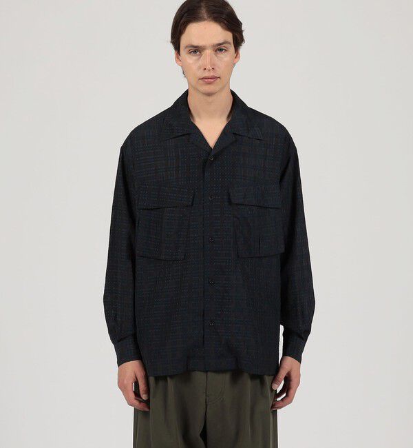 TOMORROWLAND MENS「ポリエステル キュプラ ナイロン チェック ダブルポケットシャツ」|シャツ・ブラウス|