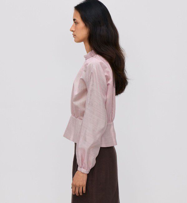 BACCA「ウォッシャーシルク ショートブラウス」|シャツ・ブラウス|