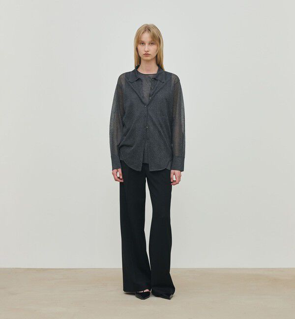 DES PRES「レーヨンポリエステルシアーニット レギュラーカラーシャツ」|ニット・セーター|