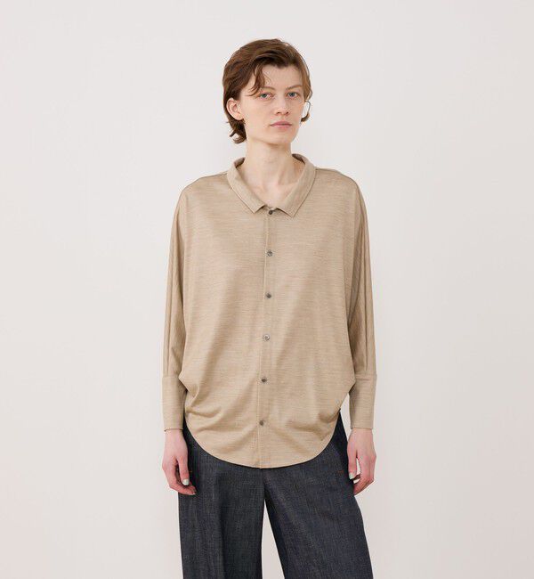 GALERIE VIE「ウォッシャブルウールジャージー ドルマンスリーブシャツ」|シャツ・ブラウス|