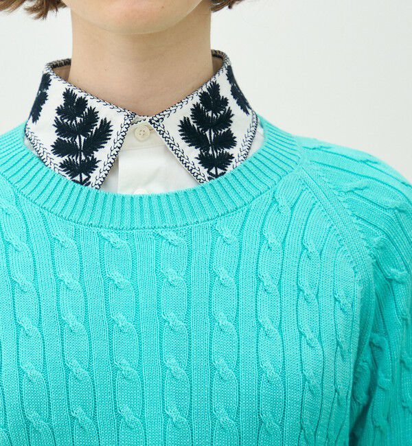 MACPHEE「ギザケーブル ハーフスリーブプルオーバー」|ニット・セーター|