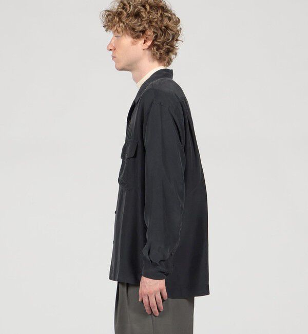 TOMORROWLAND MENS「シルク オープンカラー ダブルポケット ロングスリーブシャツ」|シャツ・ブラウス|