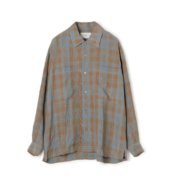 TOMORROWLAND MENS「レーヨン ダブルポケット チェックシャツ Lyria」|シャツ・ブラウス|64 ブルー系