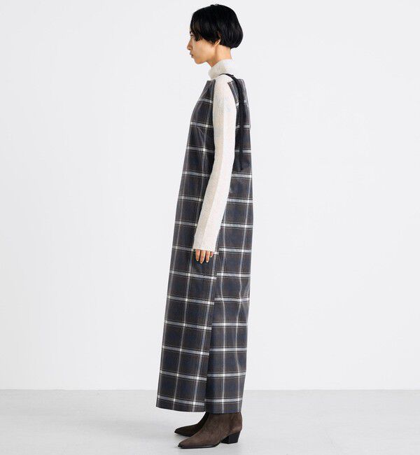 Edition「箔コーティングチェック  ロングワンピース」|ワンピース|