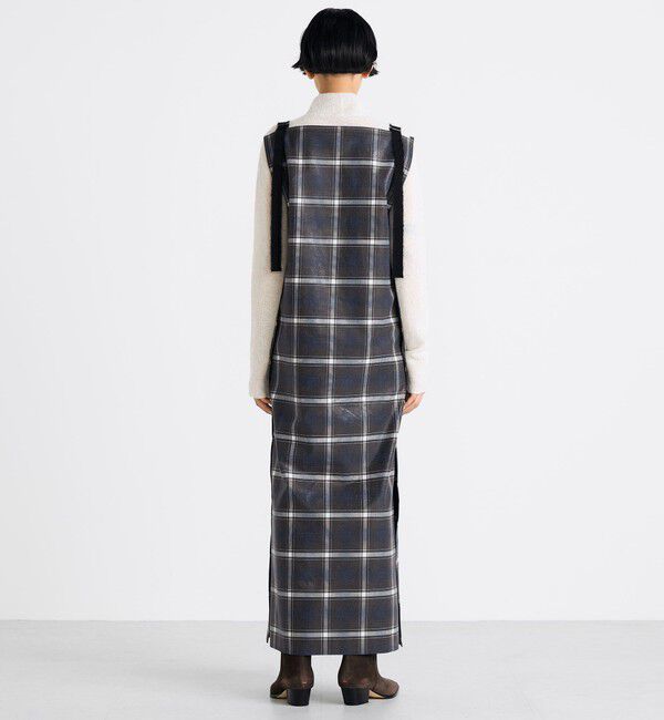 Edition「箔コーティングチェック  ロングワンピース」|ワンピース|